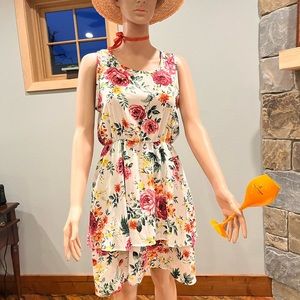 Floral sleeveless summer dress. Condition new